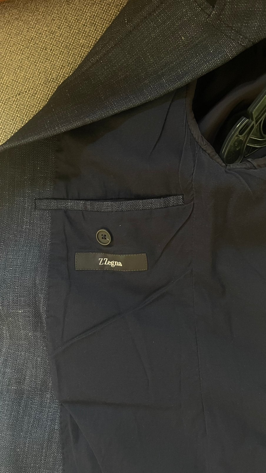 Colbert Zegna maat 50 Blauw, Kleding | Heren, Kostuums en Colberts, Verzenden, Zo goed als nieuw, Maat 48/50 (M), Blauw