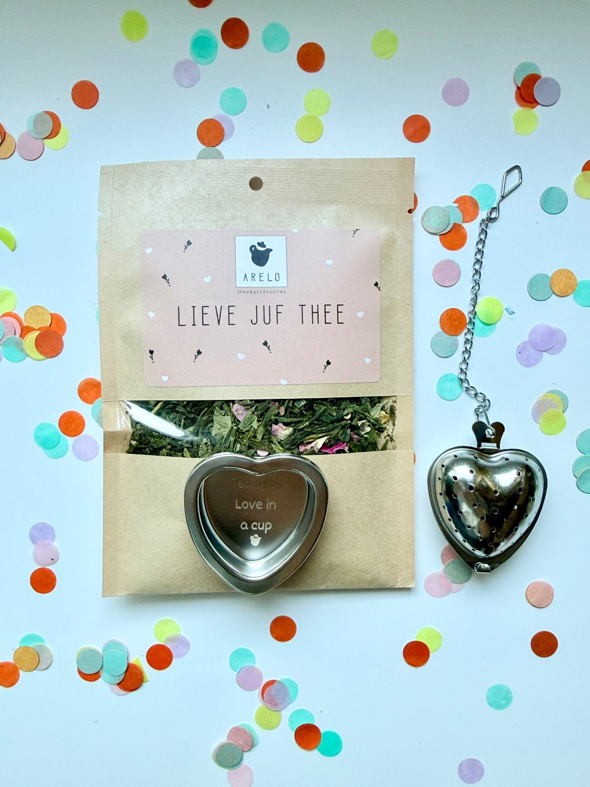Cadeau lieve juf thee + thee ei, Ophalen of Verzenden, Zo goed als nieuw