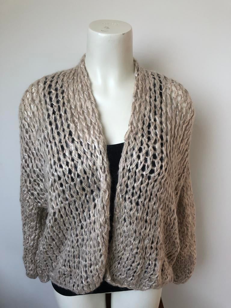 Kiro by kim beige luchtig gebreid openvallend oversized, Maat 38/40 (M), Beige, Nieuw, Ophalen of Verzenden