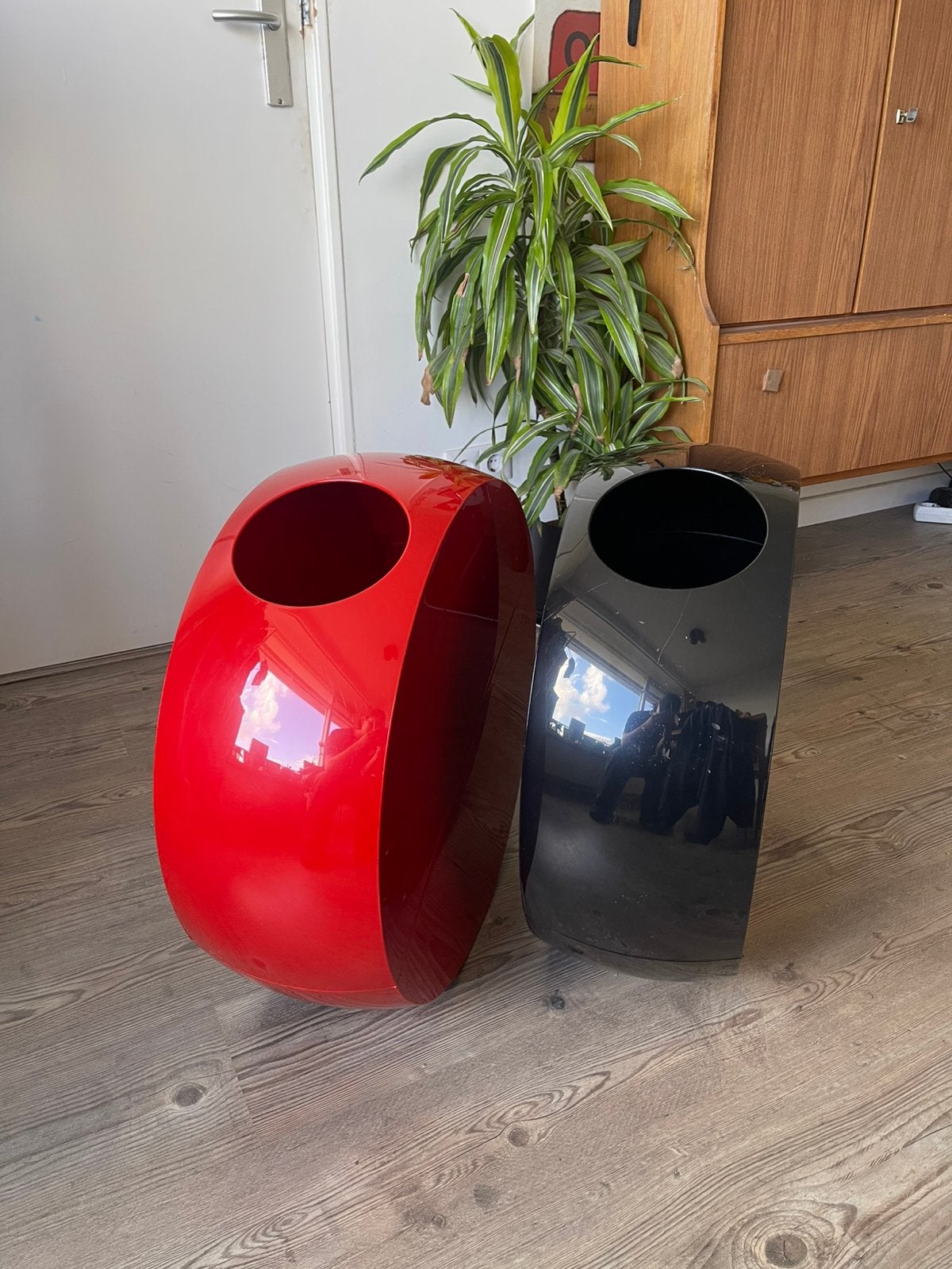 Design wasmanden - Soldidesign - zwart en rood, Huis en Inrichting, Ophalen, Kunststof, Gebruikt, Mand
