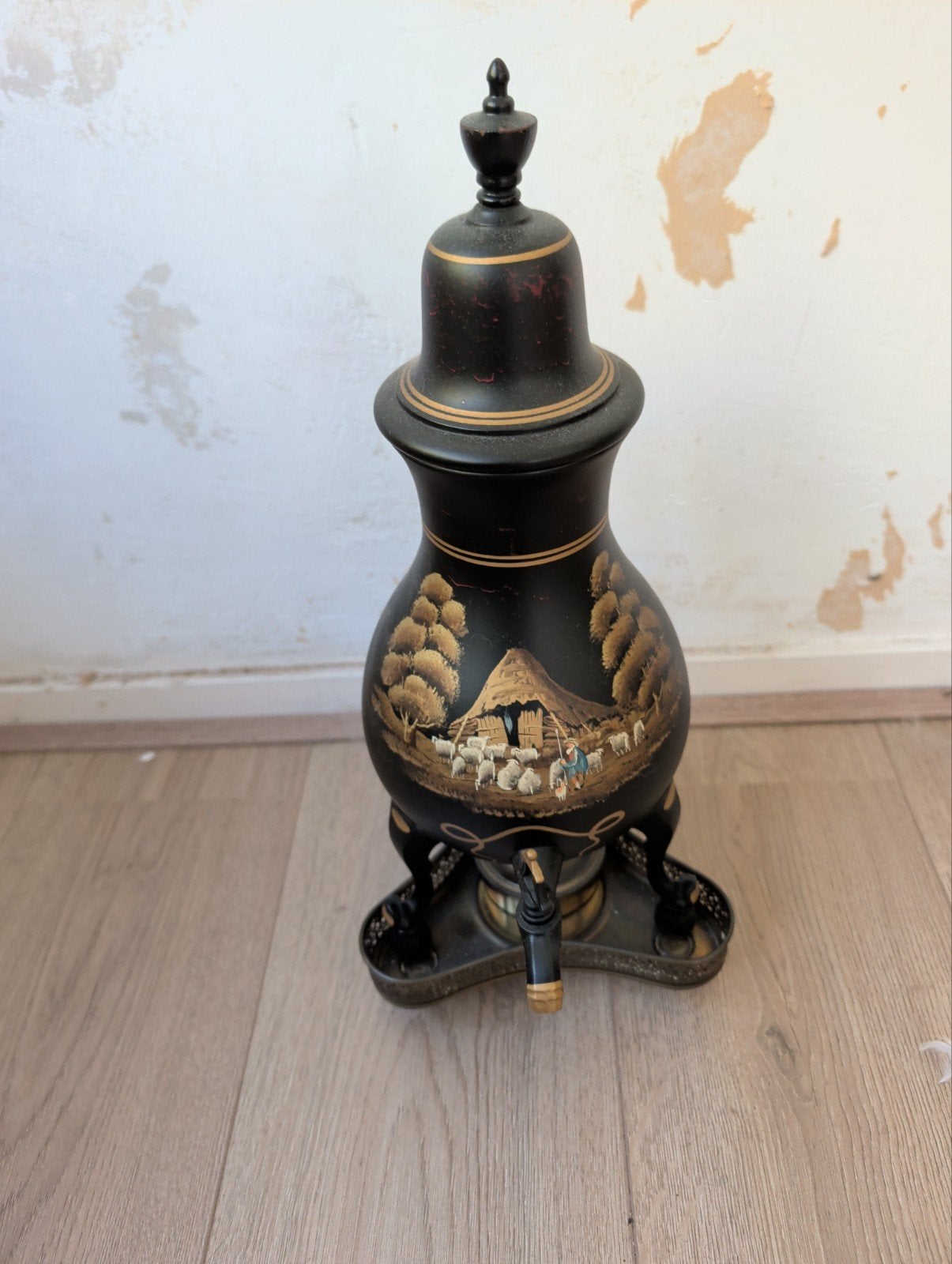Antieke Samovar met handgeschilderde decoratie, Ophalen of Verzenden