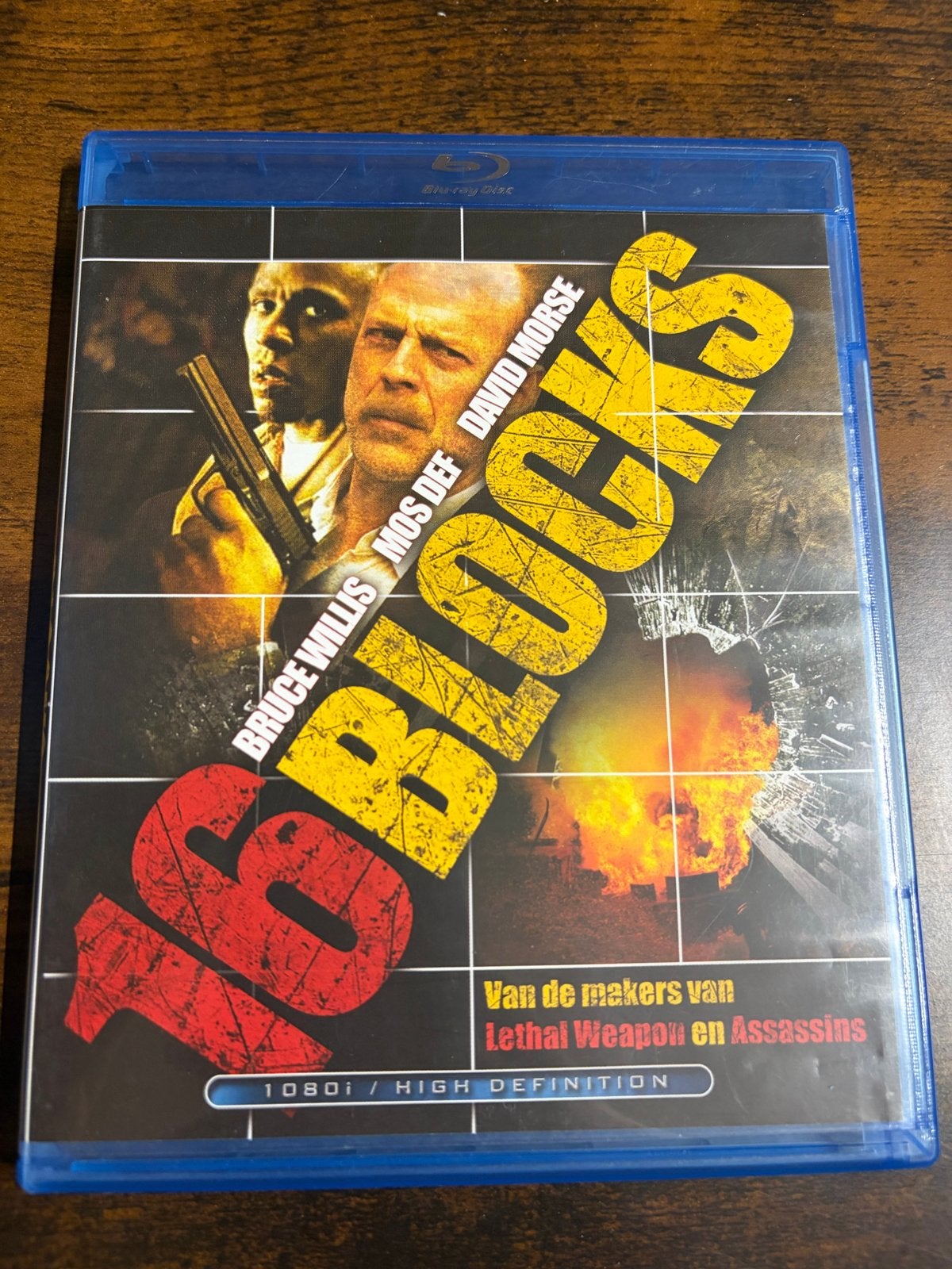 16 Blocks Blu-ray met Bruce Willis - Actiethriller, Vanaf 16 jaar, Nederlands, Ophalen of Verzenden, Gebruikt