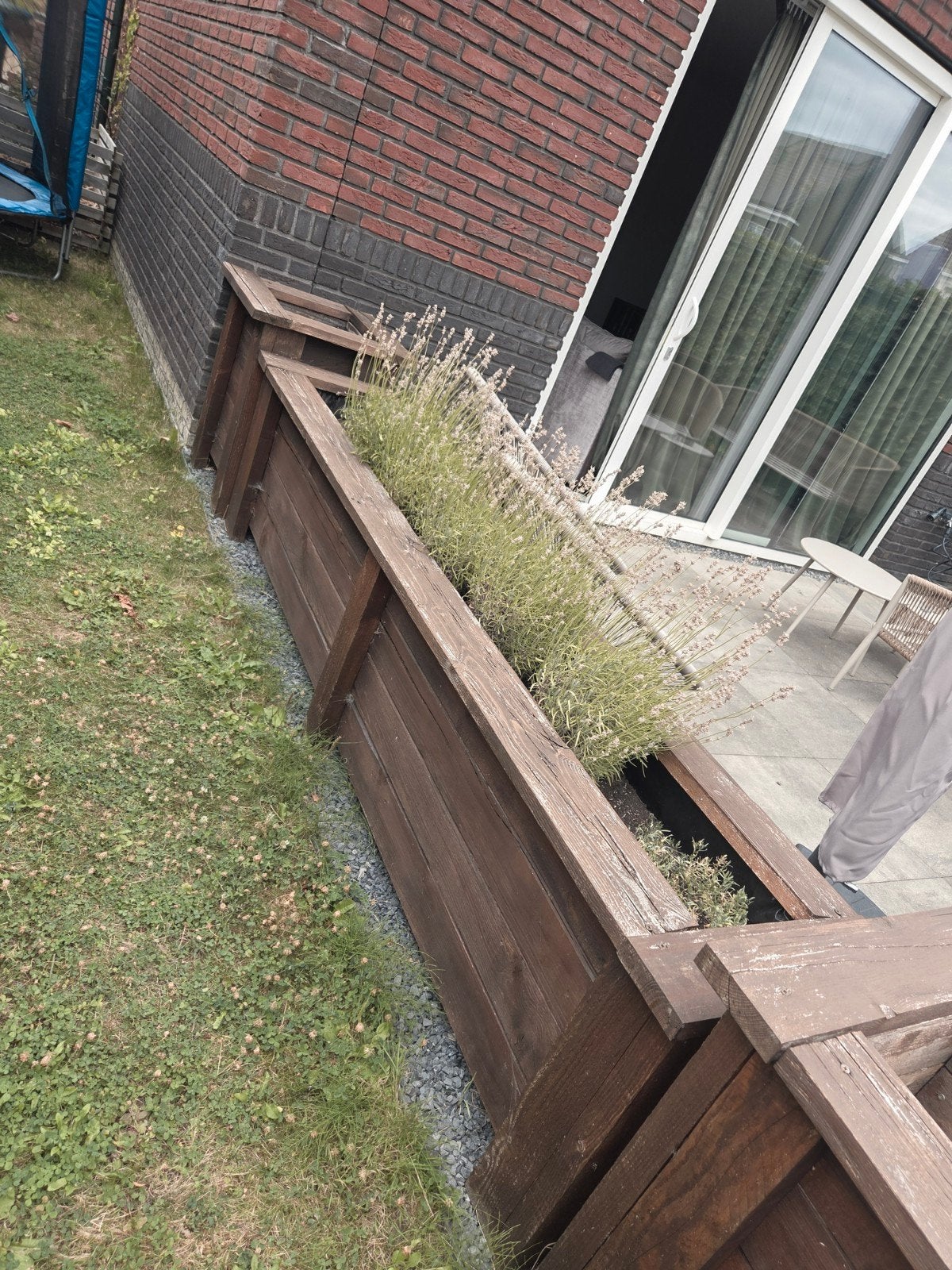 Houten bloembakken voor tuin of terras, Ophalen, Gebruikt, 100 cm of meer, Balkon