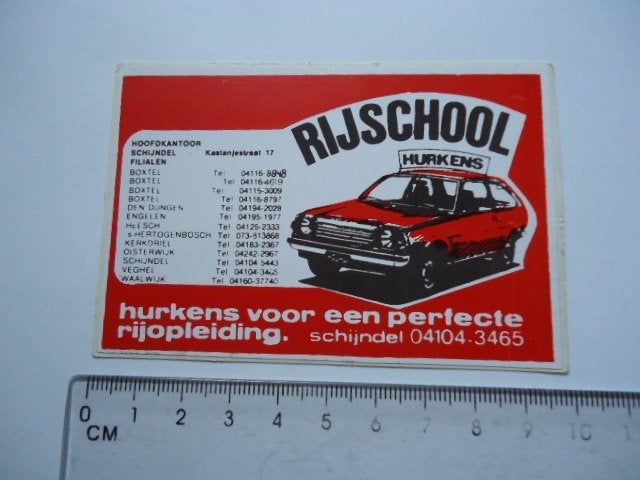 sticker oud Hurkens auto den dungen engelen den bosch retro, Verzamelen, Verzenden, Zo goed als nieuw, Bedrijf of Vereniging