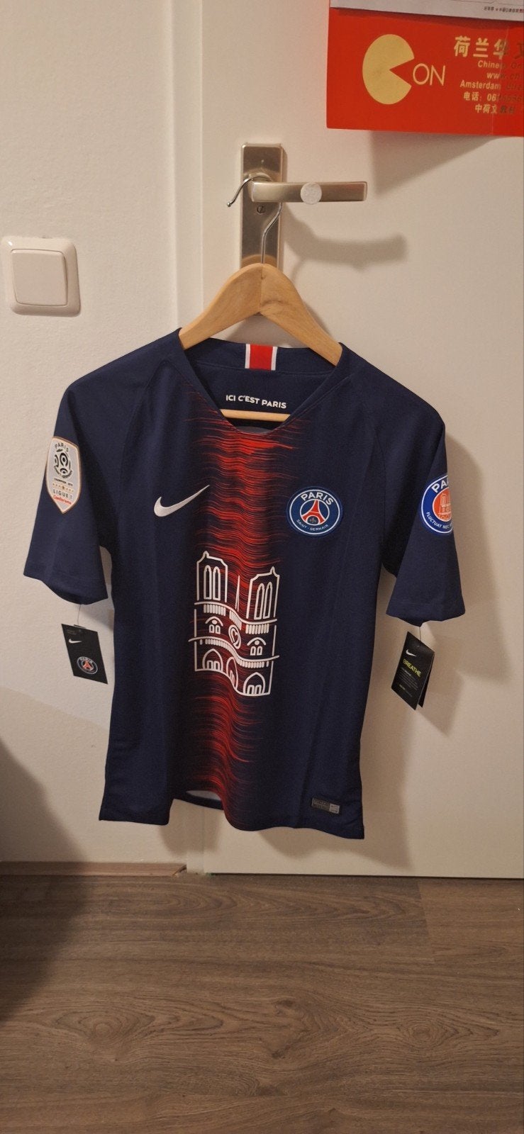 BNWT PSG 18/19 Notre-Dame Eerbetoon Shirt #10 Maat S Nike, Blauw, Nike, Nieuw, Ophalen of Verzenden