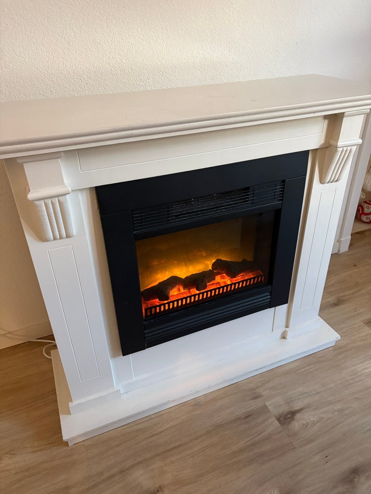 Elektrische haard met houten ombouw, Huis en Inrichting, Haarden, Ophalen, Gebruikt, Vrijstaande haard, Elektrische haard
