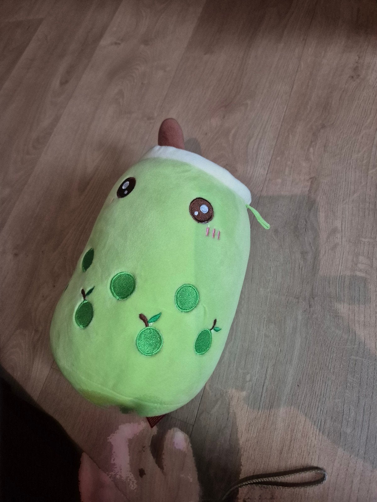 Licht groene bubble tea knuffel bobba tea groene appel, Ophalen of Verzenden, Zo goed als nieuw, Overige typen