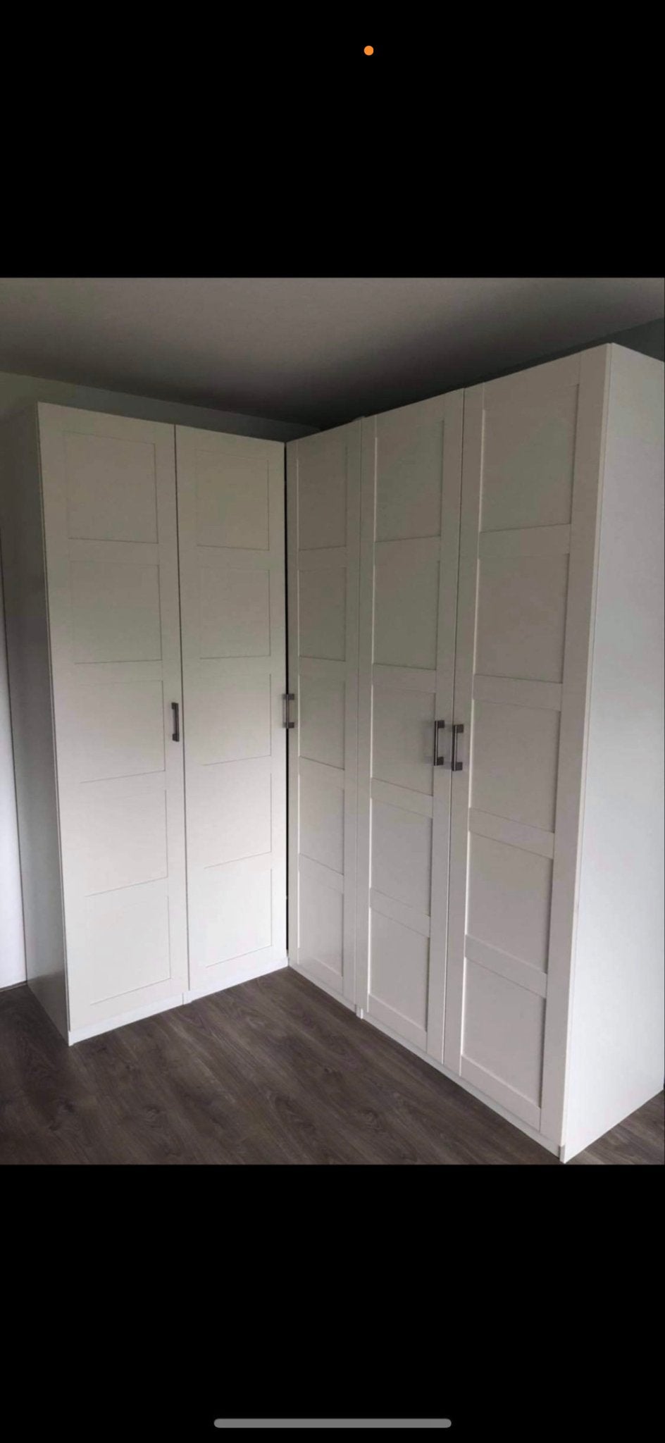 Mooie, grote en zeer ruime IKEA PAX hoekkast in het wit, Ophalen, 200 cm of meer, Zo goed als nieuw, Met lade(s)