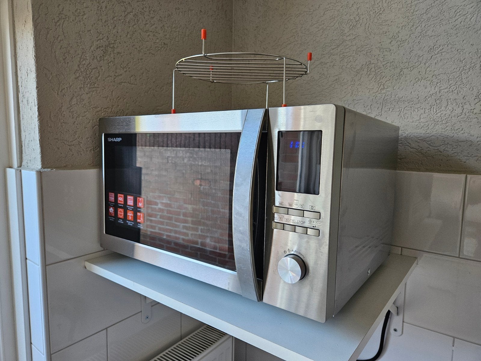 Sharp combi magnetron & oven RVS, Ophalen, Combimagnetron, Hete lucht, Zo goed als nieuw