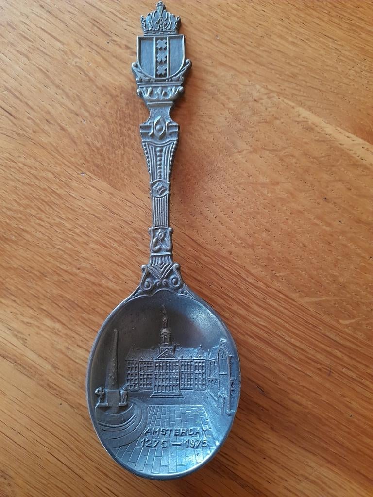 Oude tinnen lepel, Antiek en Kunst, Ophalen of Verzenden