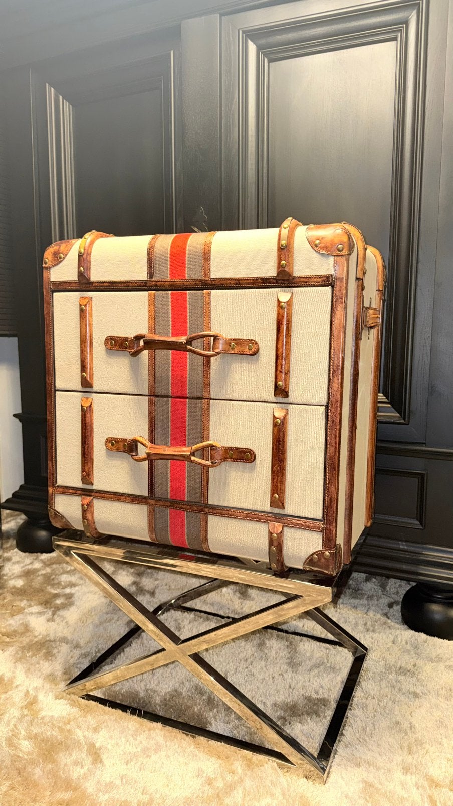 Eichholtz ladenkast prachtig en uniek design kast trunk zgan, Ophalen, Overige materialen, 1 of 2 laden, Retro modern vintage timothy oulton