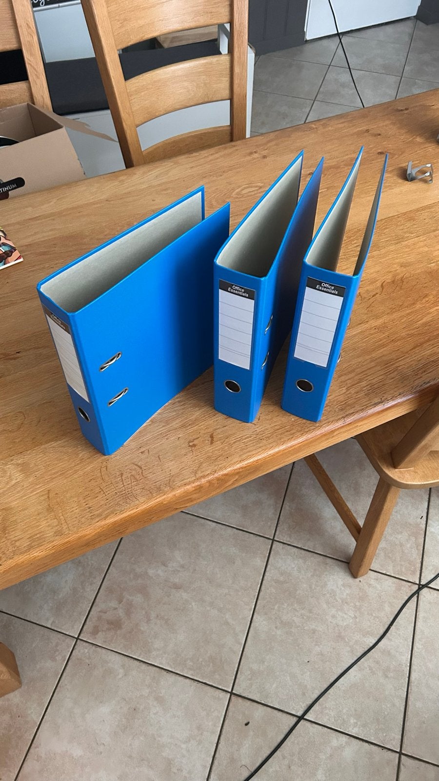3x Ongebruikte blauwe ordners/ klapper - Office Essentials, Diversen, Ophalen