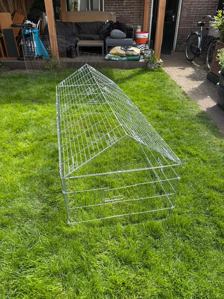 Mooi RVS kippenren, knaagdieren ren., Ophalen, Gebruikt, Minder dan 10 meter, Raster