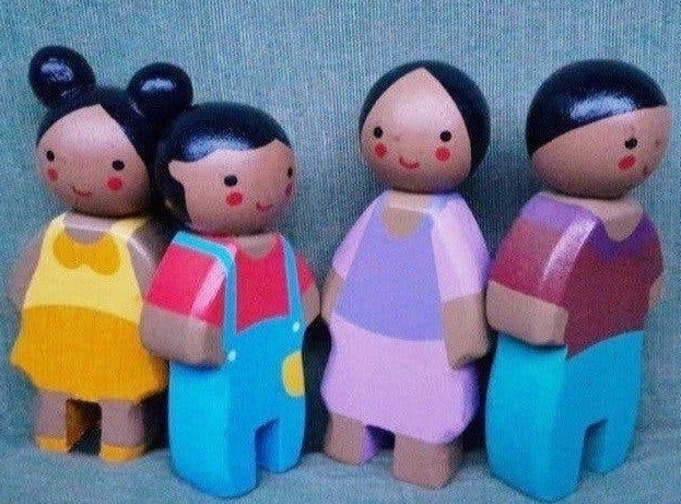Tender leaf toys houten poppenhuis popjes familie ZGAN, Verzenden, Zo goed als nieuw