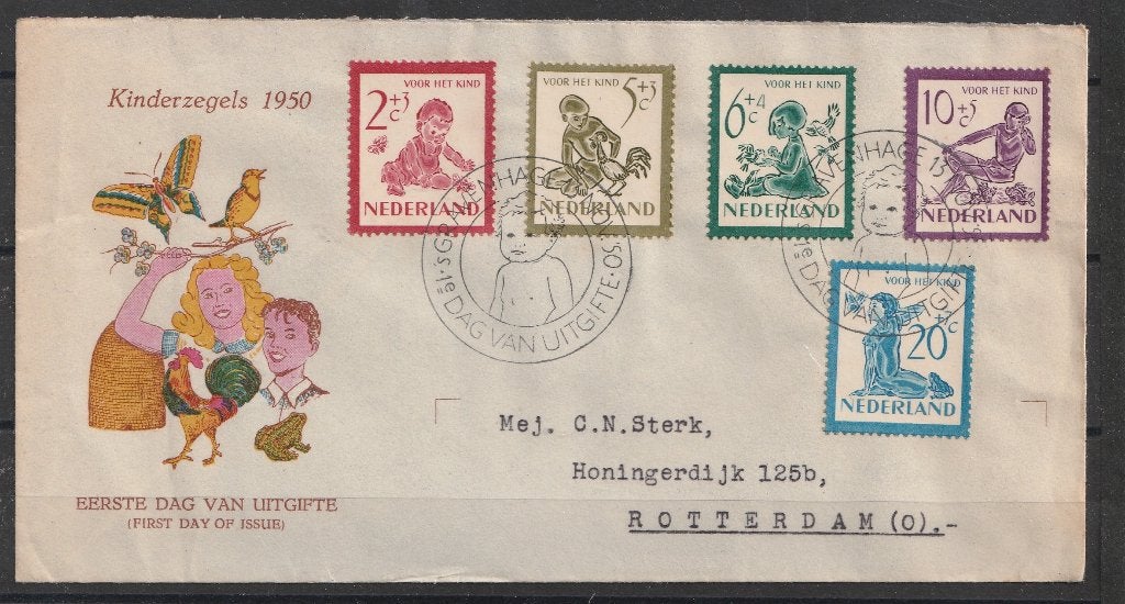 E4  1950 Kinderzegels op FDC, Postzegels en Munten, Postzegels | Nederland, Ophalen of Verzenden, Na 1940, Gestempeld