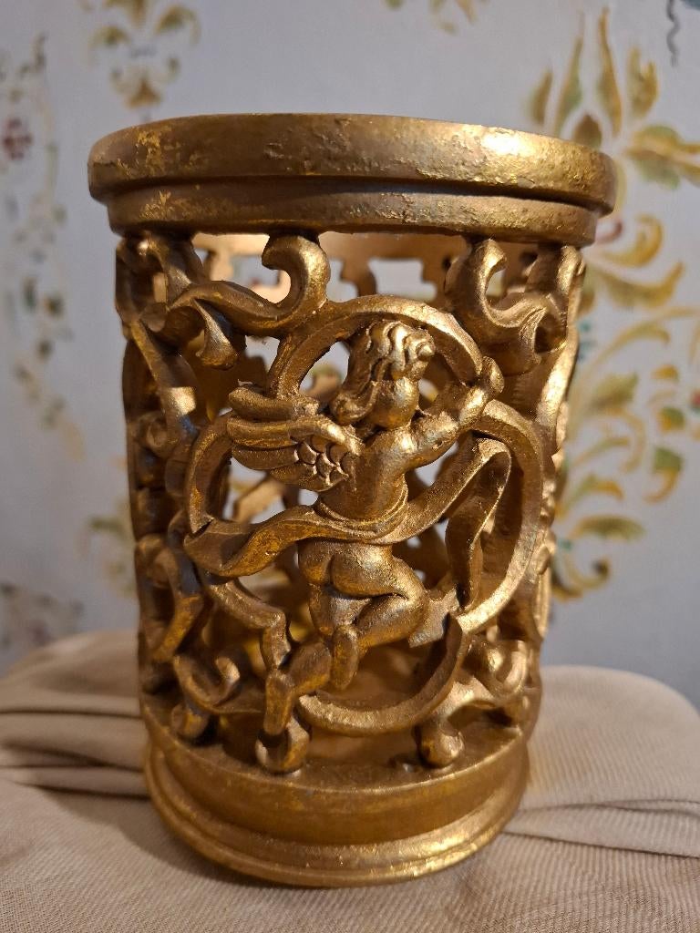 Kaarsenhouder in barokke stijl met putti / engelen, Overige materialen, Overige kleuren, Verzenden, Nieuw