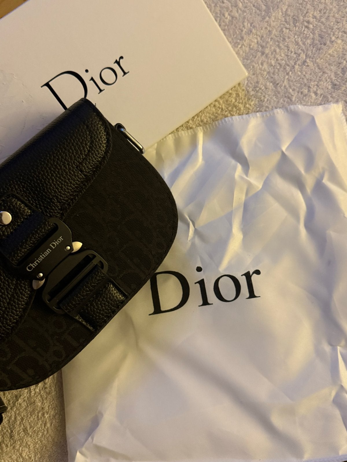 Nieuwe Christian Dior Mini Saddle Messenger Bag, Ophalen of Verzenden, Nieuw, Zwart, Schoudertasje