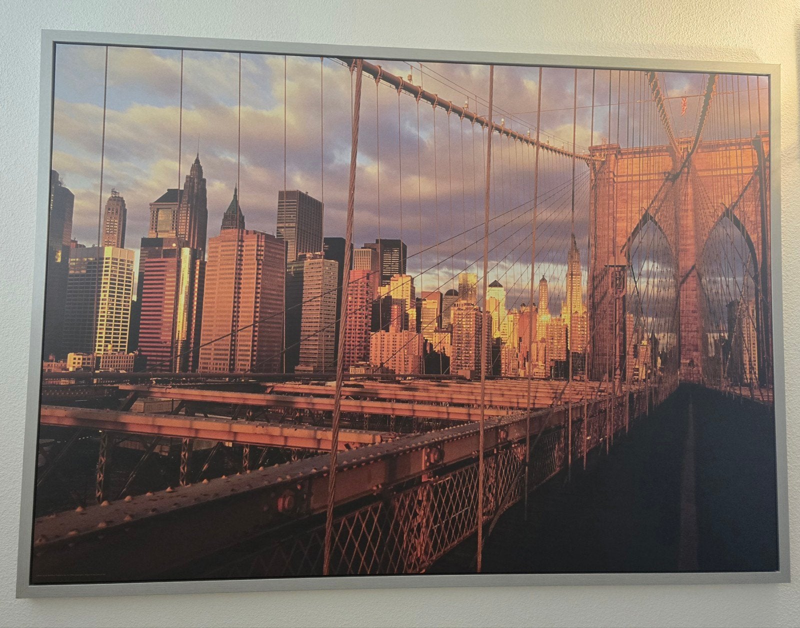 modern schilderij cq. poster +zilverkleurige houten lijst, Ophalen