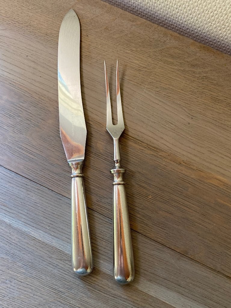 Antiek Gero Zilver Trancheercouvert 1953 | Vleesset 32,5cm, Ophalen of Verzenden