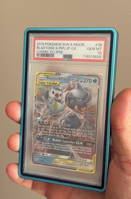 Pokemon | blastoise piplup 38 psa 10 tag team sun&moon ✅✅, Ophalen of Verzenden, Zo goed als nieuw