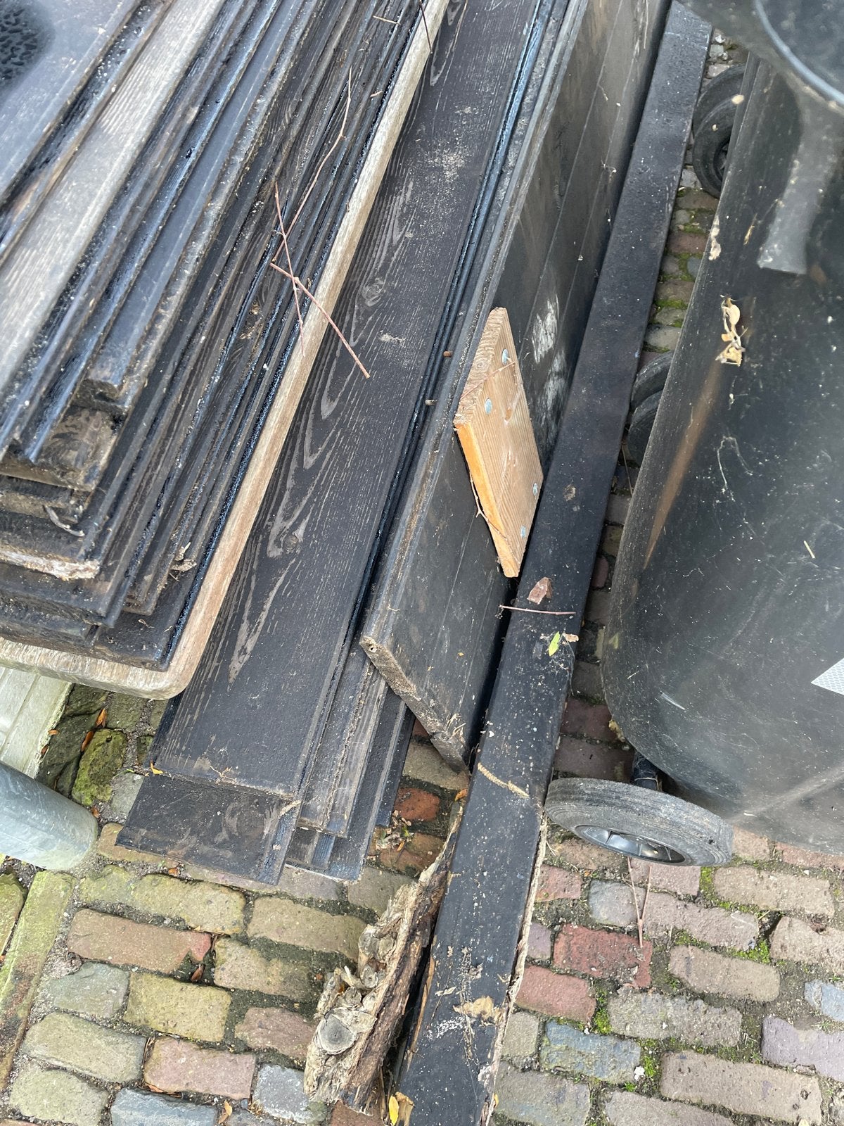 Zwarte houten planken, gebruikt, Ophalen, Gebruikt, 25 tot 50 mm, 200 tot 250 cm