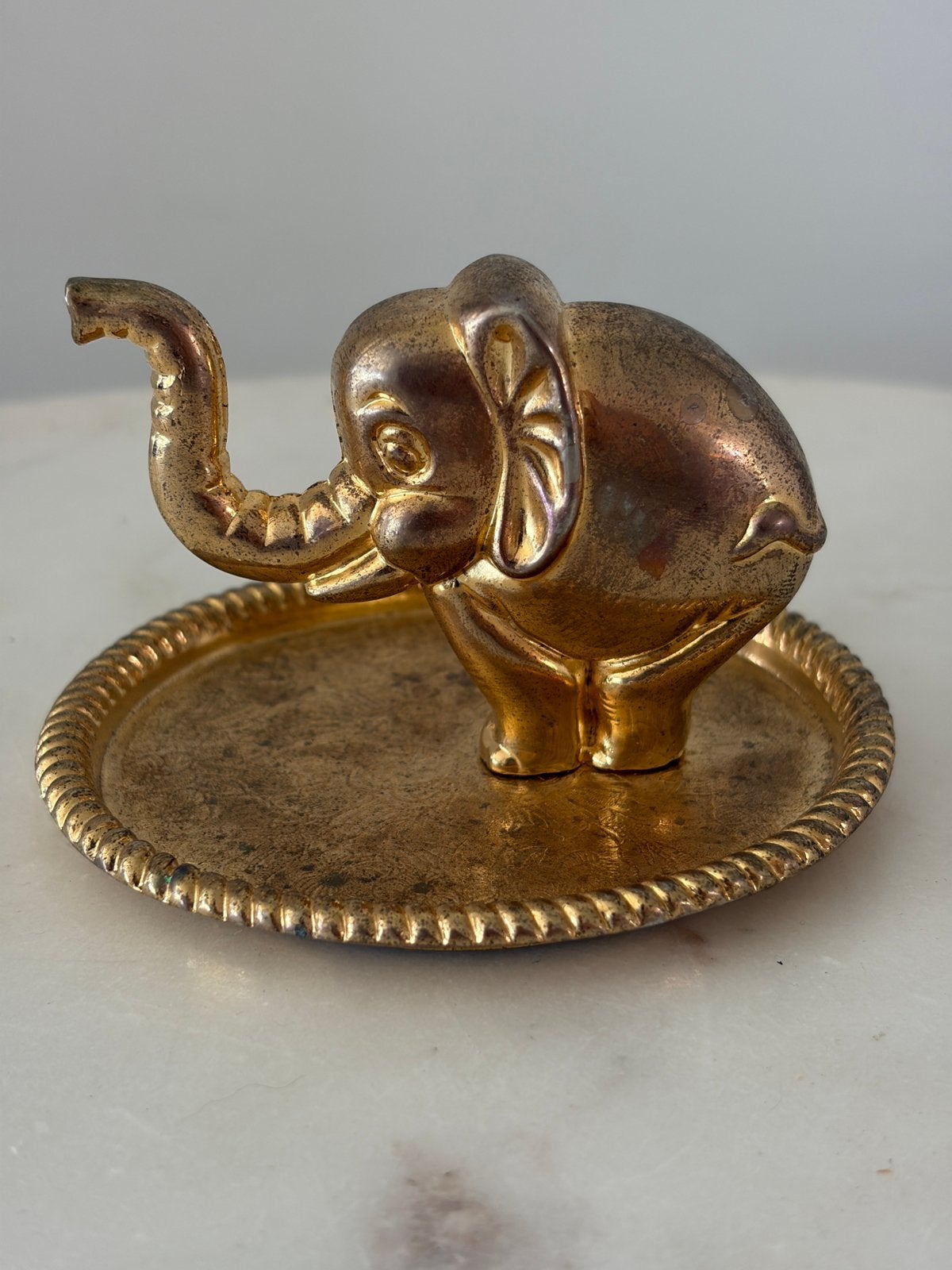 Vintage messing olifant sieradenschaaltje, Ophalen of Verzenden, Zo goed als nieuw, Goud, Overige materialen