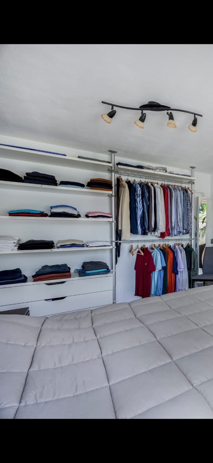 Open kledingkast met planken en hangruimte, Huis en Inrichting, Kasten | Kledingkasten, Ophalen, Gebruikt, 200 cm of meer, 150 tot 200 cm