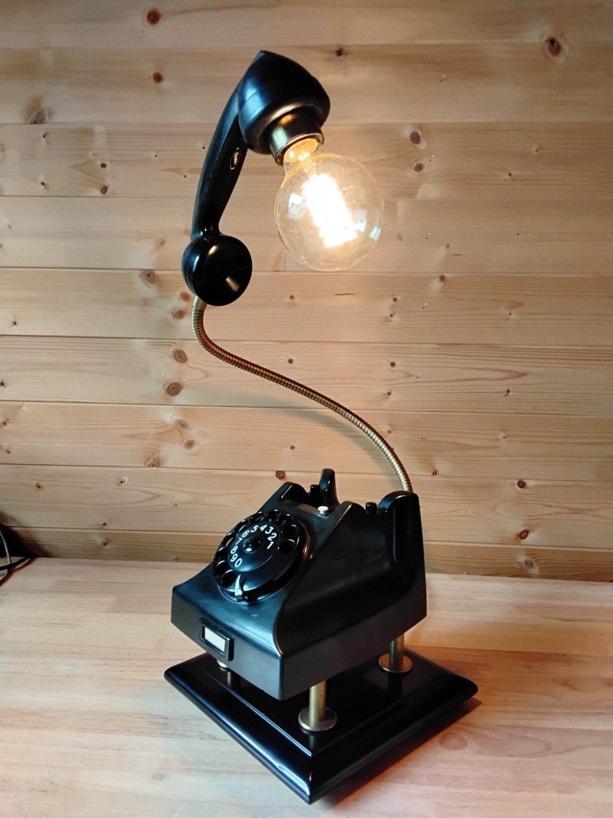vintage telefoon lamp, Huis en Inrichting, Ophalen of Verzenden, Vintage