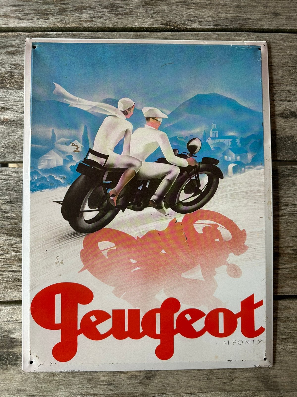 Peugeot Reclamebord Mancave / Decoratie, Ophalen, Gebruikt, Reclamebord