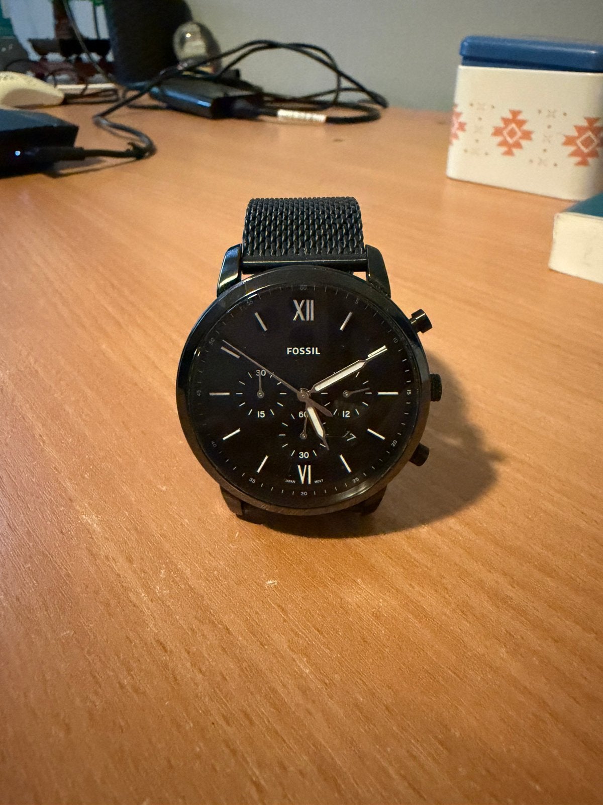 Fossil Neutra Chrono FS5707 Herenhorloge zwart, Ophalen of Verzenden, Zo goed als nieuw