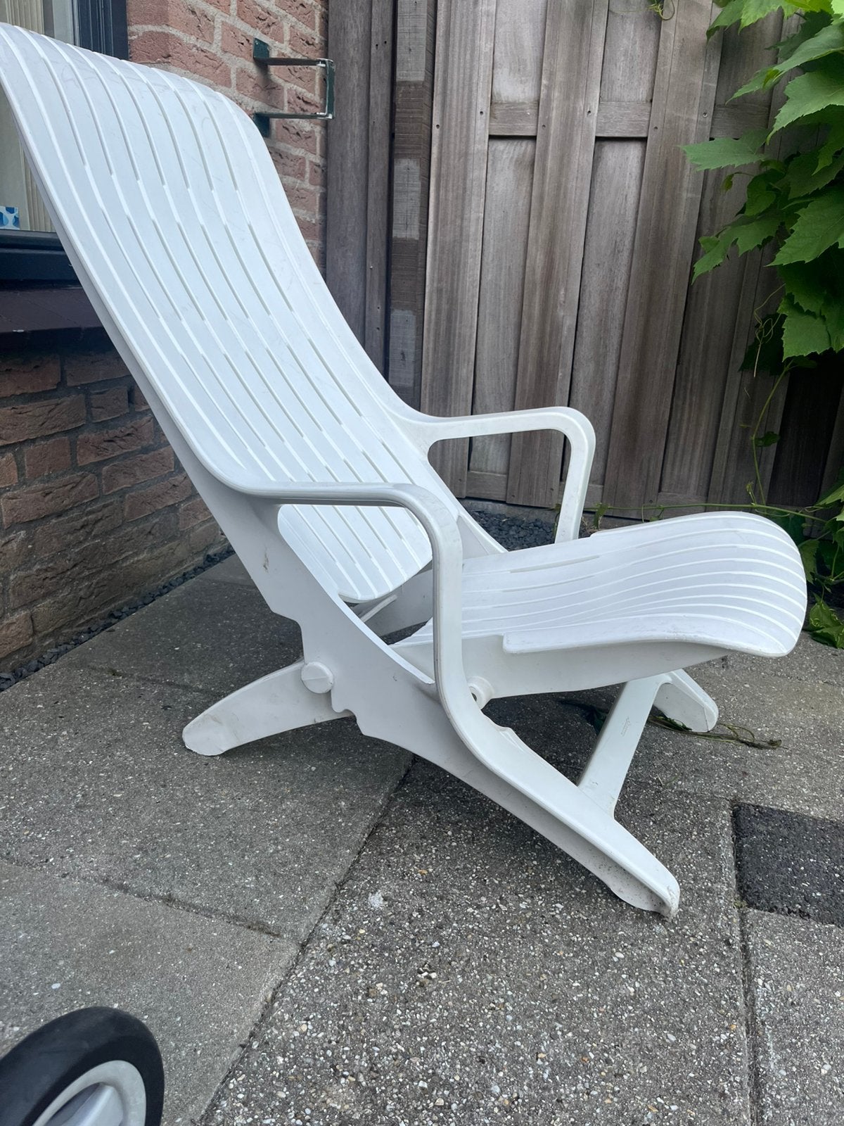 Strandstoel met kussens, Ophalen, Zo goed als nieuw, Hout