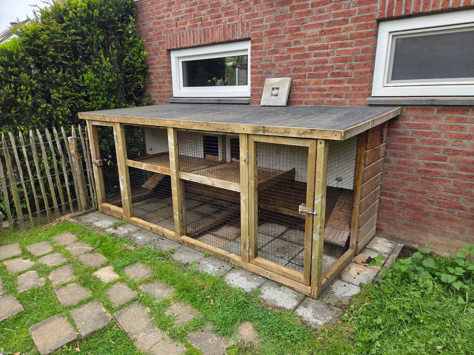 XXL duo groot konijnenhok, Dieren en Toebehoren, Knaagdieren en Konijnen | Hokken en Kooien, Gebruikt, Hok, 90 cm of meer, 110 cm of meer