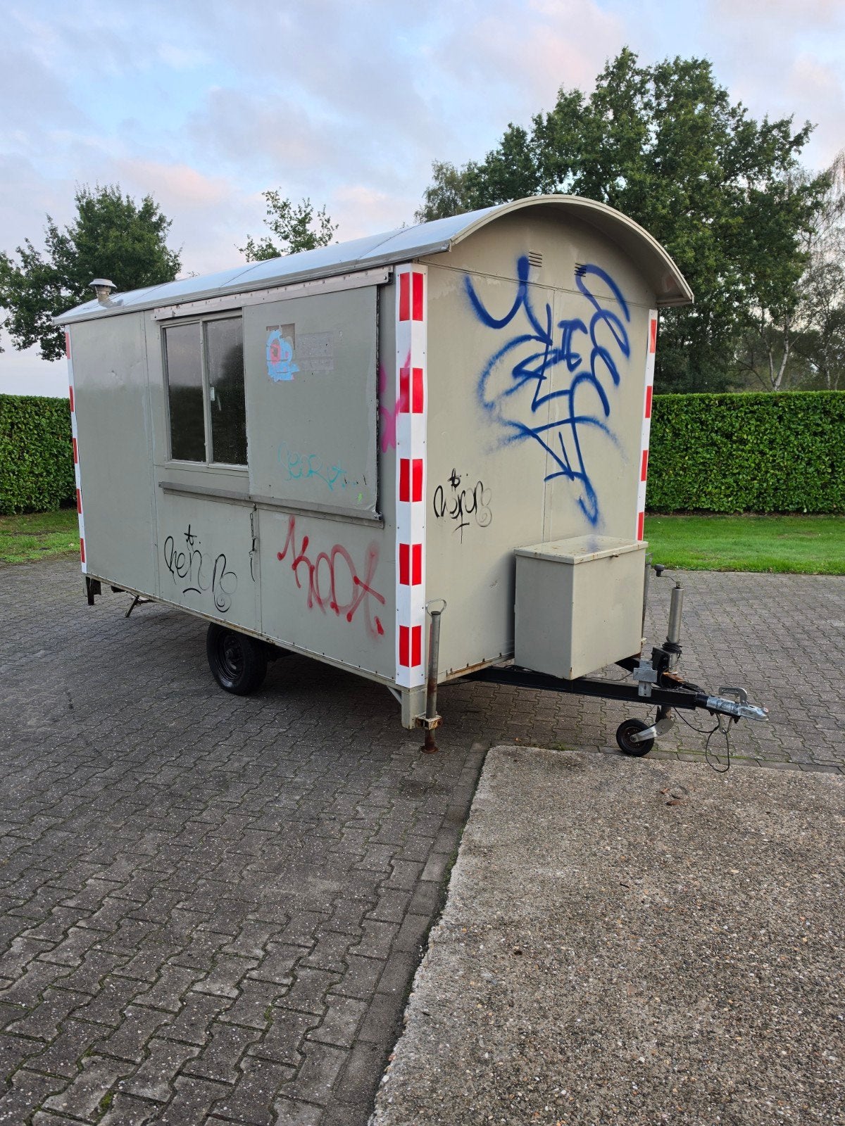 Metalen Schaftwagen Bouwkeet Schaftkeet Pipowagen Tiny House, Ophalen of Verzenden, Gebruikt