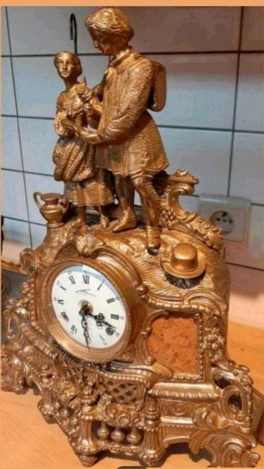 Antieke Bronzen klok, Antiek en Kunst, Antiek | Klokken, Ophalen of Verzenden