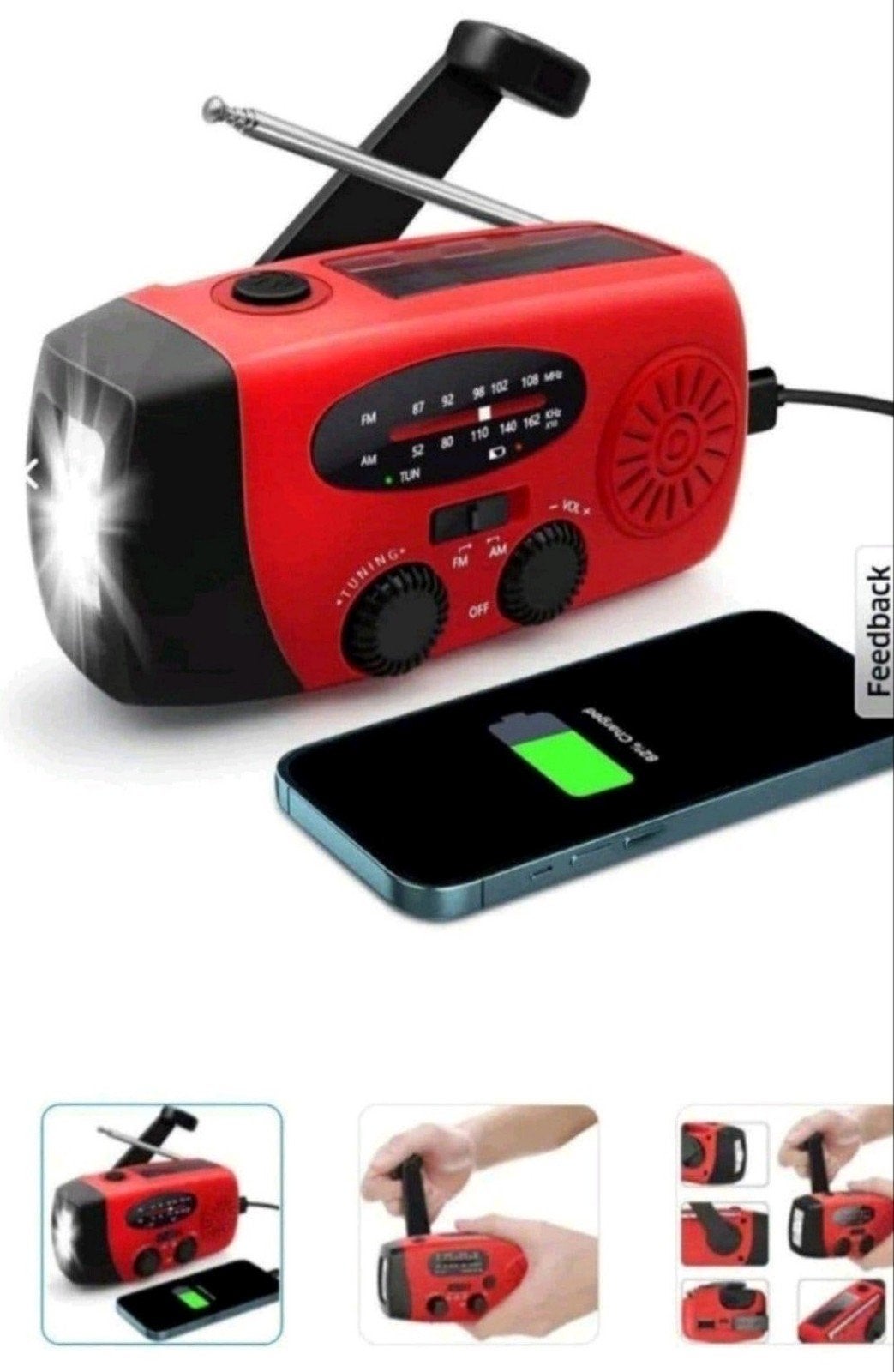 Noodradio met zaklamp en powerbankfunctie ( nieuw), Ophalen of Verzenden, Nieuw, Radio