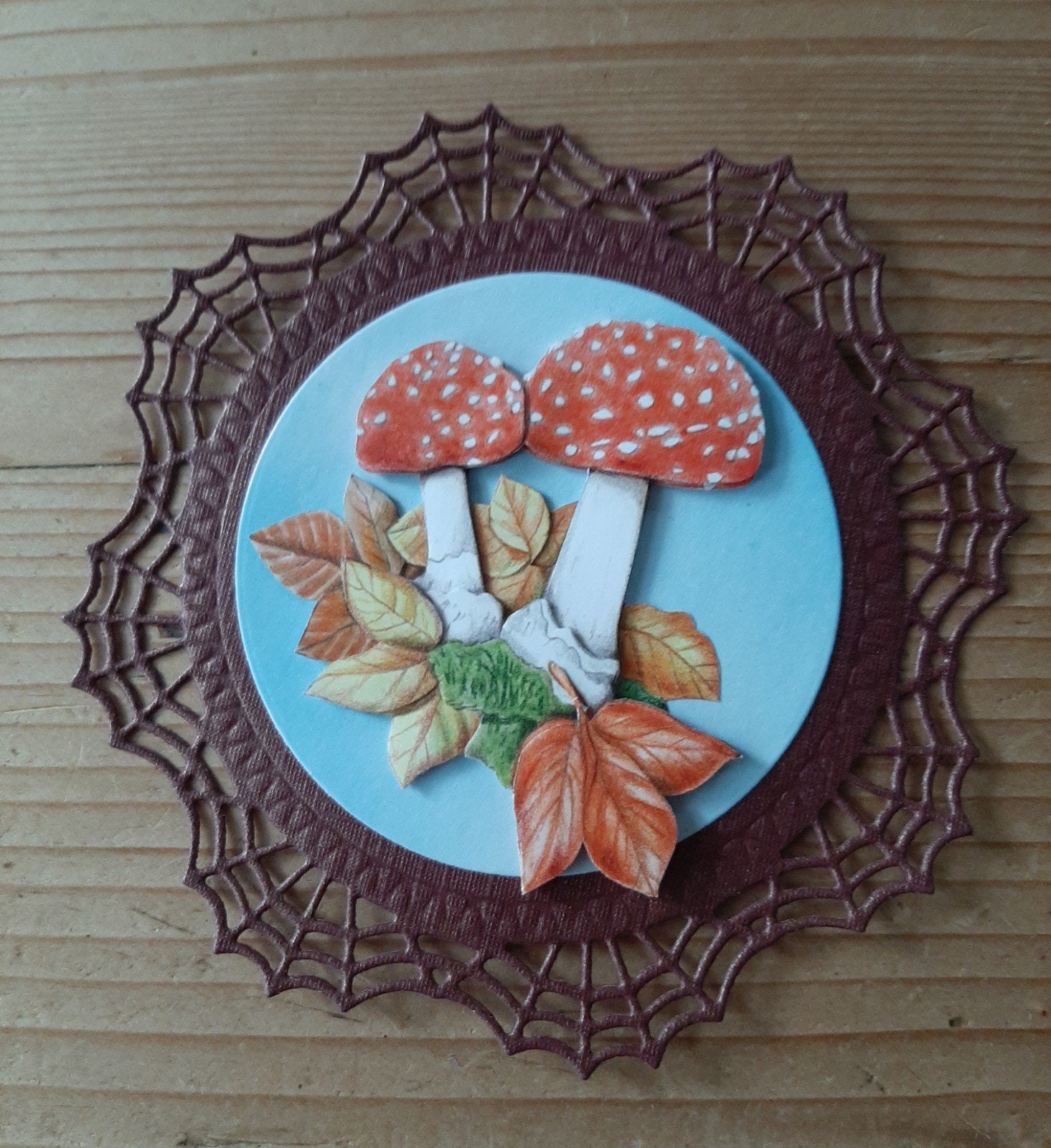 stans kaart opleg met 3d plaatje paddenstoelen, Ophalen of Verzenden, Nieuw, Overige thema's