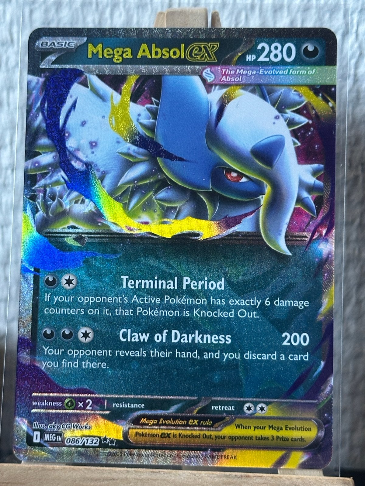 Mega Absol ex (MEG 086) Pokémon Kaart - Mega Evolution, Ophalen of Verzenden, Zo goed als nieuw, Losse kaart, Foil