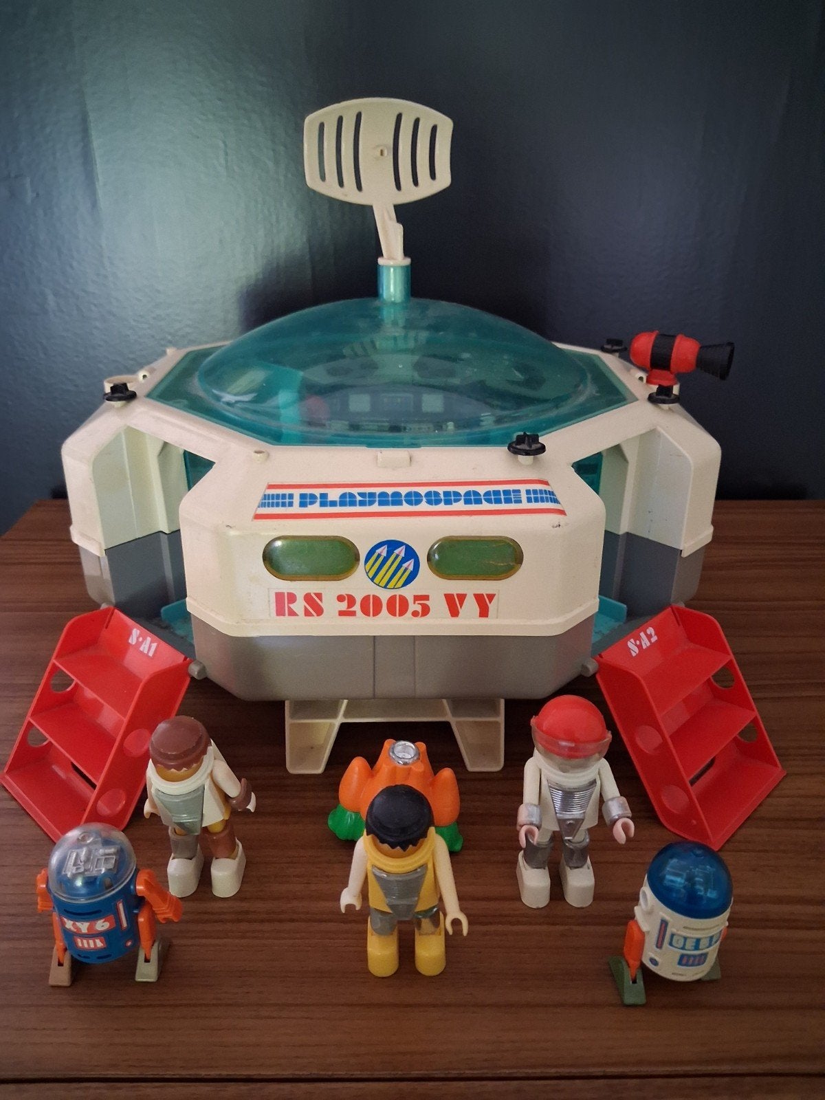 Vintage Playmobil UFO Ruimteschip RS 2005 VY met advertentie, Gebruikt, Complete set, Voertuig, Ophalen of Verzenden