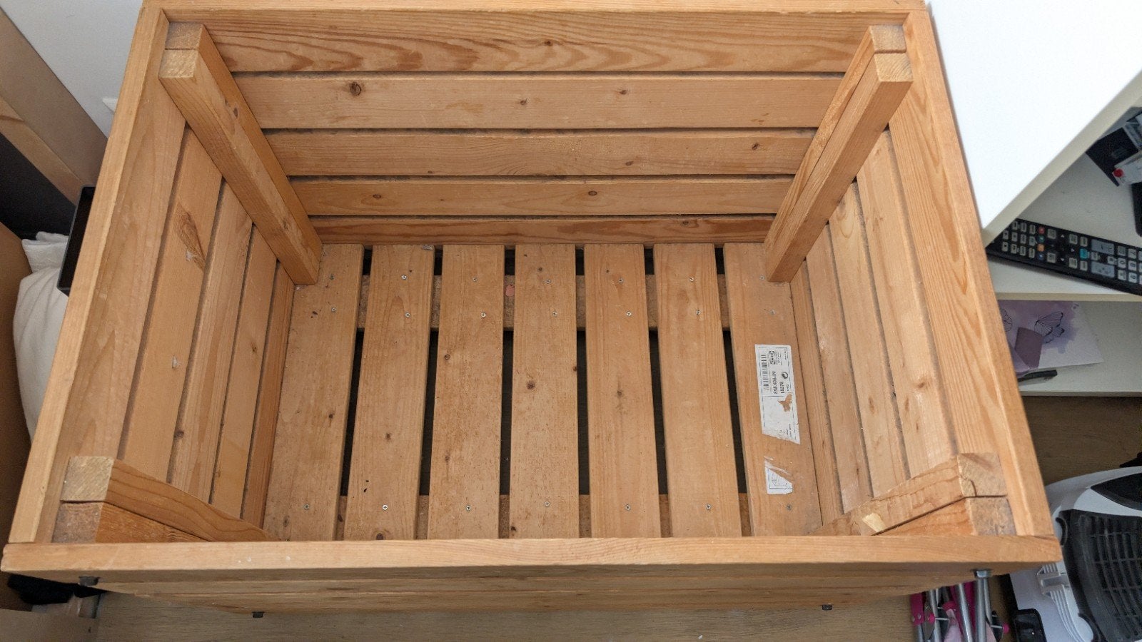 Houten opbergkist met wielen en handvat, Huis en Inrichting, Woonaccessoires | Kisten, Ophalen, 50 – 75, Gebruikt, 50 tot 100 cm