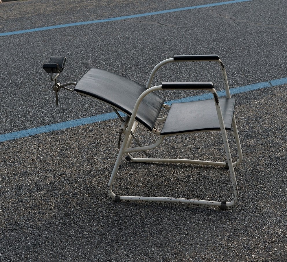 Metalen Bauhaus stijl ( behandel ?) stoel., Ophalen, Gebruikt, Zwart, Onbekend