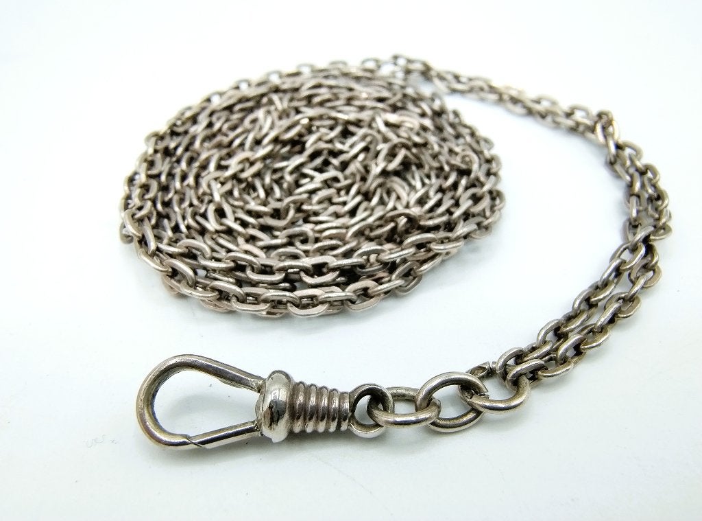 Zilveren horlogeketting, 74 cm, Verzenden, Zilver, Ketting
