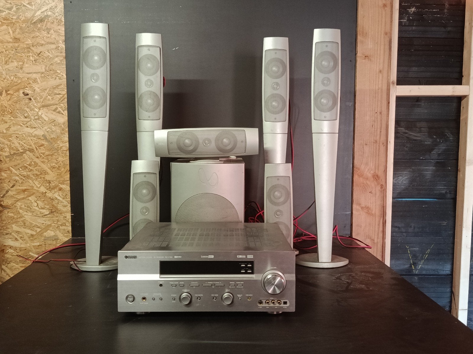 Yamaha RX-V750 Receiver met Infinity Oreus 7.1 surround set, Ophalen, Gebruikt, Yamaha, 120 watt of meer