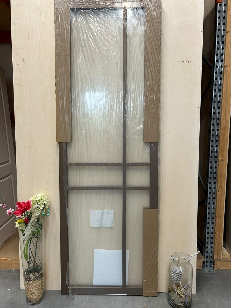 Bronzen deur met glas 82.0 x 240.5 Stomp rechts, Gebruikt, 80 tot 100 cm, 215 cm of meer, Binnendeur
