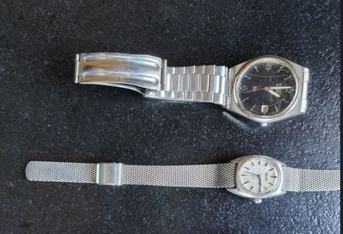 2 vintage Seiko horloges, Quartz + Automatic Hi-Beat, M/F, Sieraden, Tassen en Uiterlijk, Horloges | Heren, Gebruikt, Staal, Verzenden