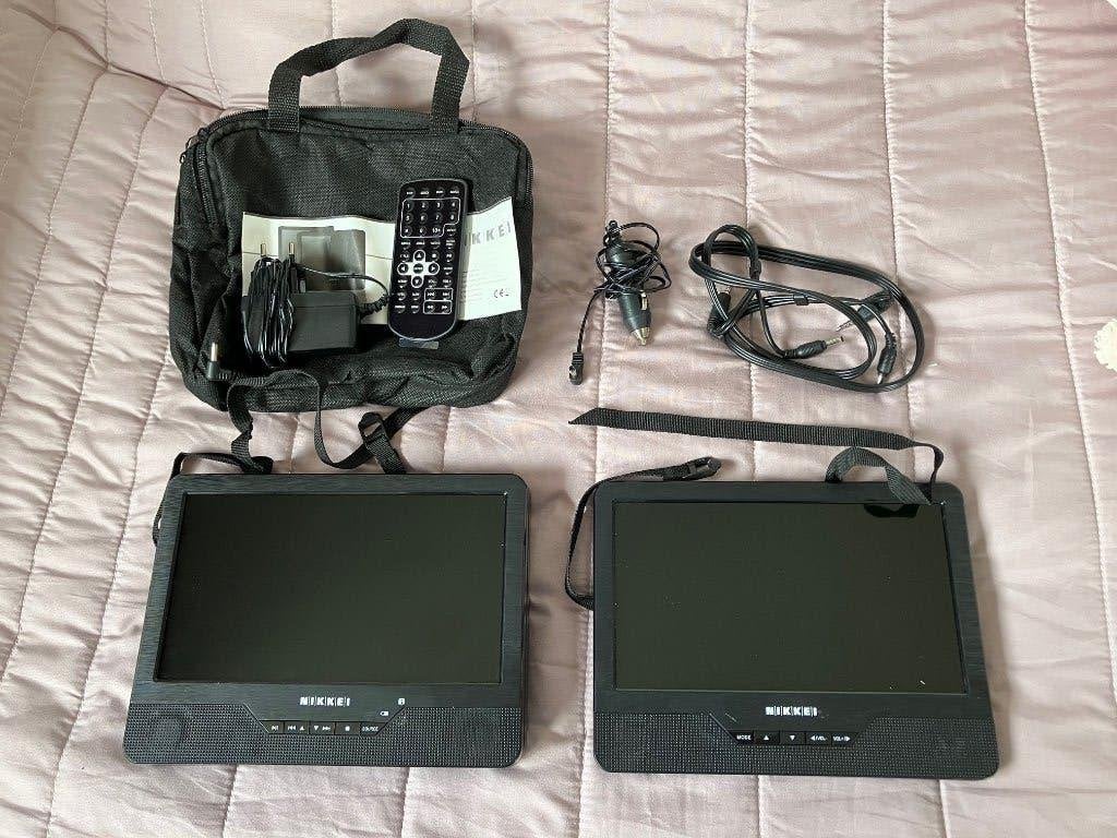 Nikkei Draagbare DVD Speler Auto - 2 schermen - 9 inch, Audio, Tv en Foto, Dvd-spelers, Draagbaar, Ophalen of Verzenden, Zo goed als nieuw