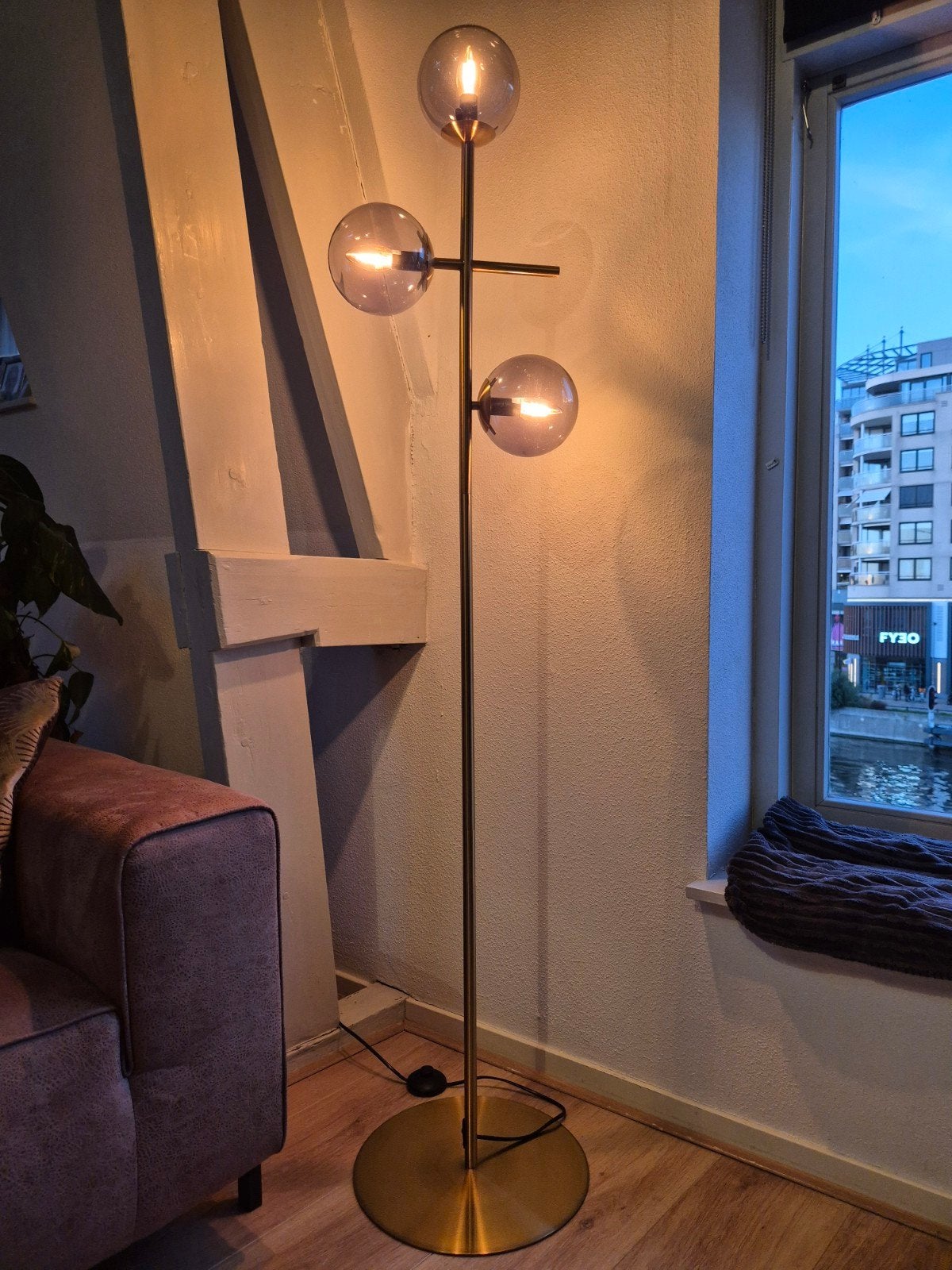 Staande lamp met drie lichtpunten, Ophalen, Gebruikt, E14 (klein), 150 tot 200 cm