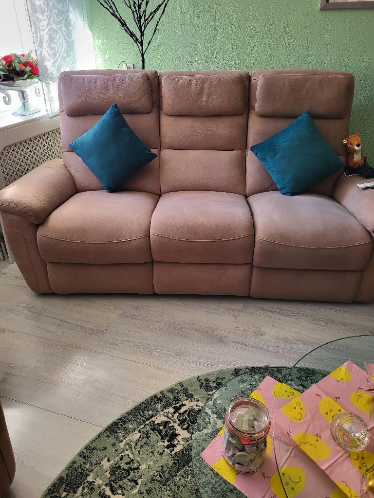 3-zits bankstel met 2 fauteuils, Huis en Inrichting, Fauteuils, Ophalen, Gebruikt, 75 tot 100 cm, Overige materialen