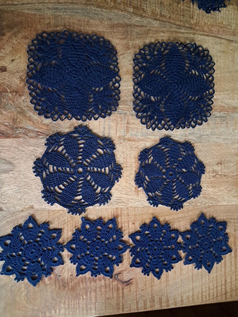 gehaakte kleedjes Blauw, Ophalen of Verzenden, Zo goed als nieuw, Haken, Overige typen