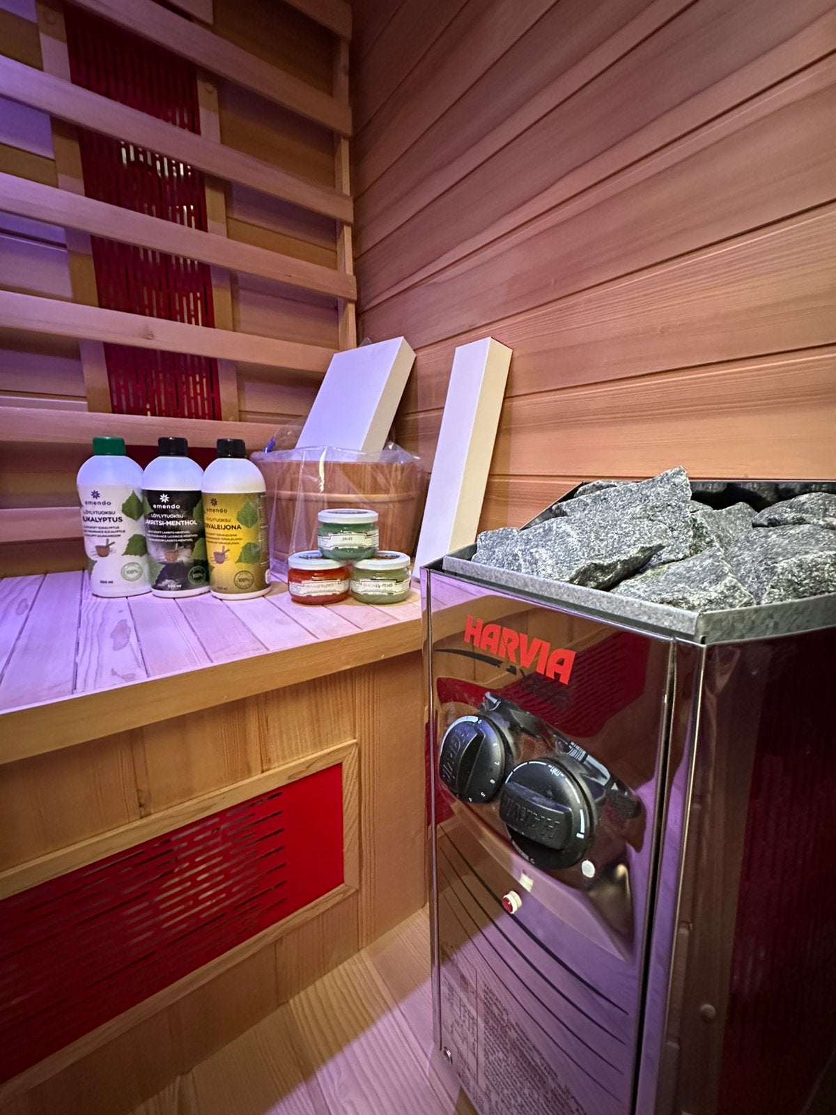 COMBI SAUNA INFRAROOD MET OPGIETKACHEL! 🚚, Sport en Fitness, Sauna, Ophalen of Verzenden, Zo goed als nieuw, Fins of Traditioneel