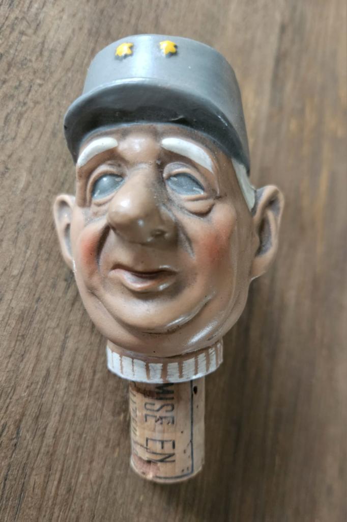 Vintage Achatit Charles de Gaulle wijnstopper, Ophalen of Verzenden